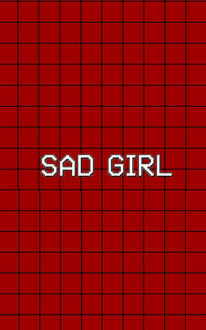 Sad Girl With Black And Red Aesthetic Grid Illustration Wallpaper