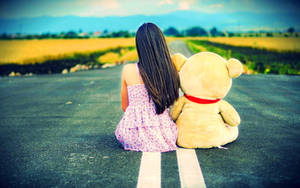 Sad Girl With Teddy Bear Wallpaper