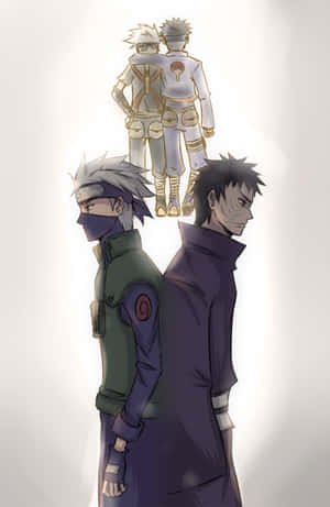Sad Kakashi Crossing Paths With Obito Wallpaper