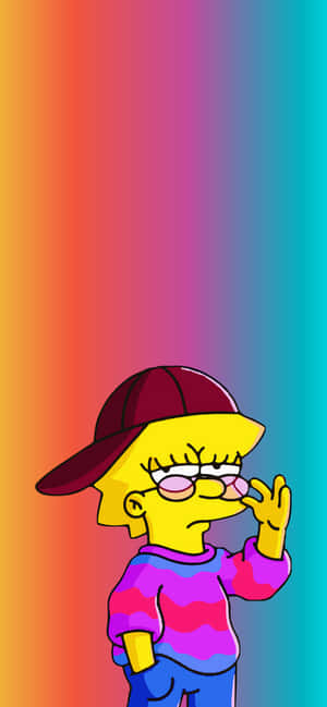 Sad Lisa Simpson With Blue Gradient Wallpaper