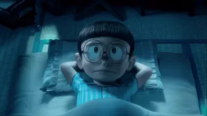 Sad Nobita On Bed Stand By Me Doraemon Wallpaper