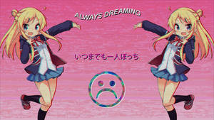 Sad Pink Anime Aesthetic Wallpaper