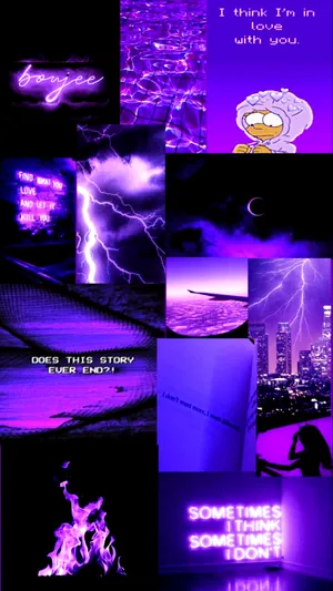 Download free Neon Purple Baddie Glowing Hoop Wallpaper 
