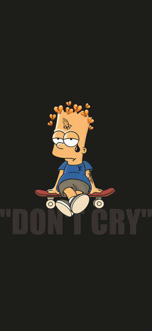 Sad Simpsons Skateboard Dont Cry Wallpaper