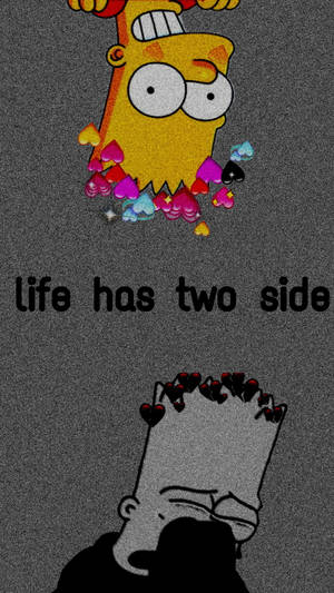 Sad Simpsons Two Sides Wallpaper