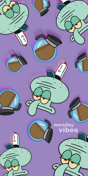 Sad Squidward Monday Vibes Wallpaper