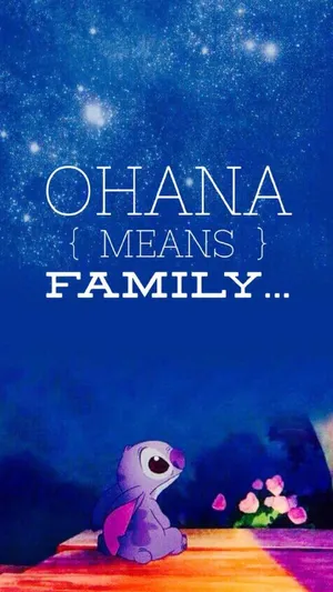 Sad Stitch Ohana Means Family Wallpaper