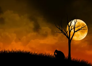 Sadness Under The Tree Wallpaper