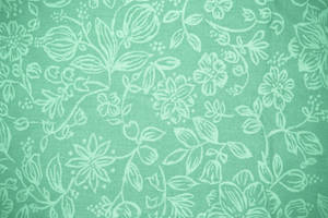 Sage Green Floral Textile Wallpaper