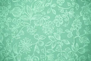 Sage Green Floral Textile Wallpaper