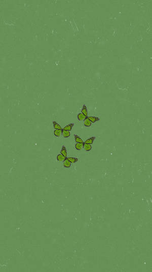 Sage Green Iphone Butterflies Wallpaper