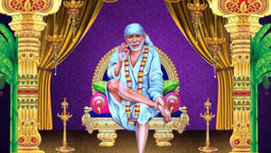 Sai Baba Hd In Temple Wallpaper