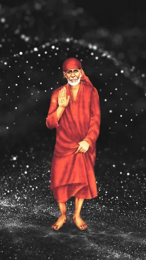 Sai Baba Hd In The Rain Wallpaper