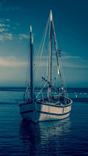 Sailing Boat Anchoring Wallpaper