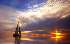 Sailing While Sunset Watching Wallpaper