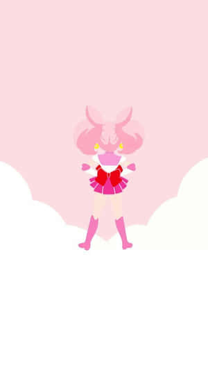 Sailor Chibi-usa Fighting With Her Pink Moon Stick Wallpaper