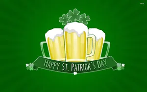 Saint Patrick’s Day With Beer Glasses Wallpaper