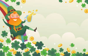 Saint Patrick’s Day With Cartoon Leprechaun Wallpaper