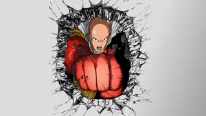 Saitama Wall Punch Wallpaper