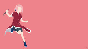 Sakura Haruno Minimalist Art Wallpaper