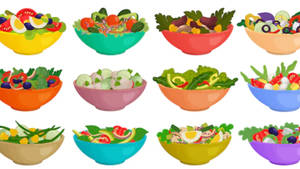 Salad Bowls Graphic Art Wallpaper