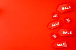 Sales 50% Red Tag Sale Wallpaper