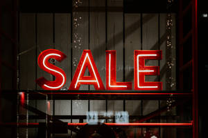 Sales Red Neon Light Signage Wallpaper
