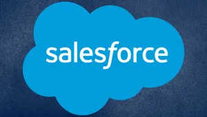 Salesforce Logo On A Blue Background Wallpaper