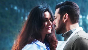 Salman Khan Katrina Kaif Almost Kiss Hd Wallpaper