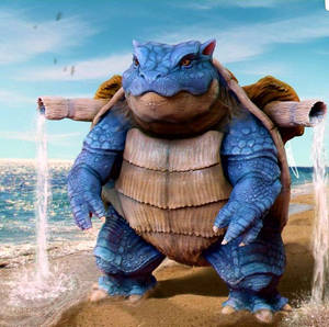 Saltwater Blastoise In Sea Wallpaper