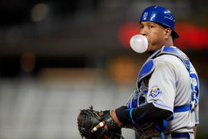 Salvador Perez With Gum Wallpaper