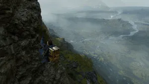 Sam On Mountain Edge Death Stranding Wallpaper