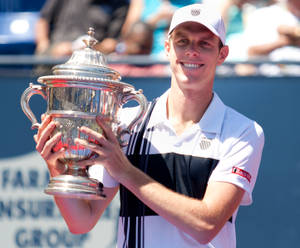 Sam Querrey With Trophy Wallpaper