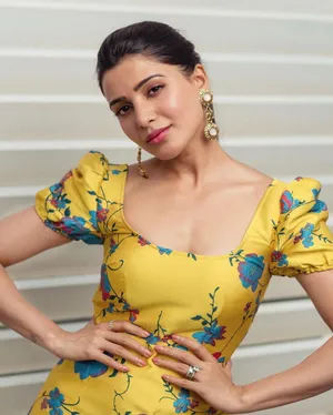 Samantha Yellow Floral Cute Hd Wallpaper