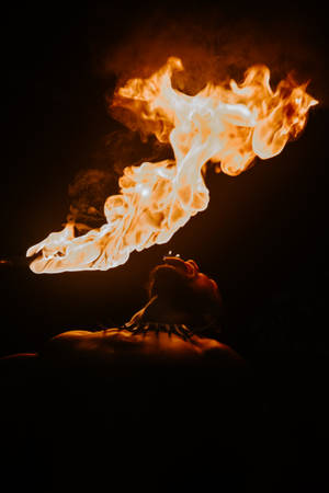 Samoa Night Fire Dancer Wallpaper