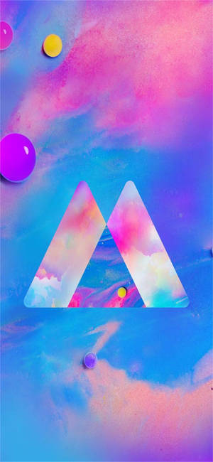 Samsung A51 Triangles And Balloons Blue And Pink Aesthetic Wallpaper