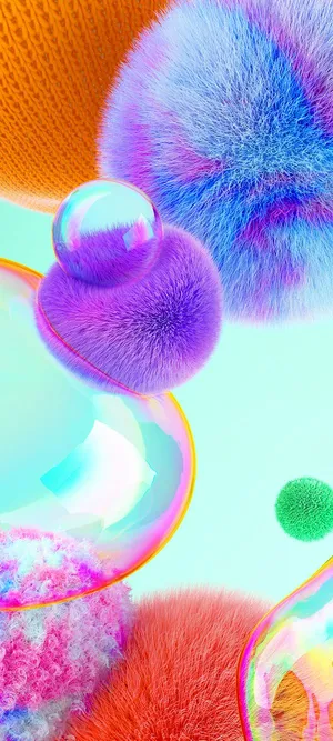 Samsung A71 Fluff Balls Wallpaper