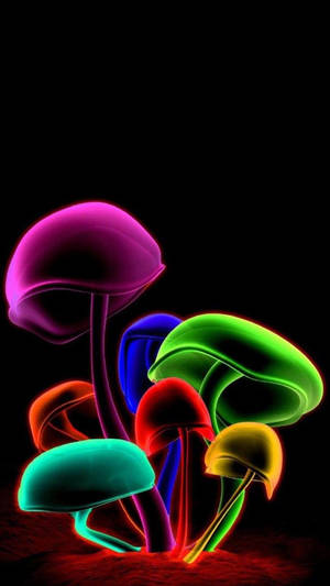 Samsung M21 Rainbow Mushrooms Wallpaper