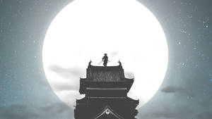 Samurai Art On Roof Wallpaper