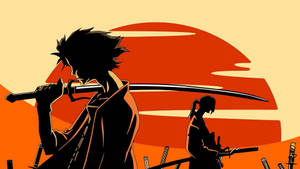 Samurai Champloo Mugen Jin Orange Sun Wallpaper