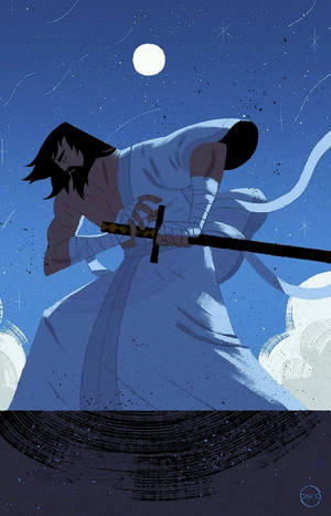 Samurai Jack Under The Moonlight Wallpaper