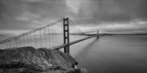 San Francisco Clouds Black And White Wallpaper