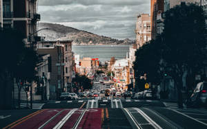 San Francisco Phone City, Sea, Mountains Wallpaper