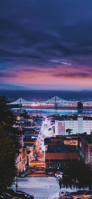 San Francisco Phone Lights In The Sky Wallpaper