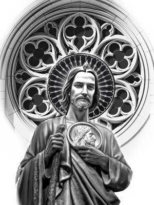 San Judas Black And White Wallpaper