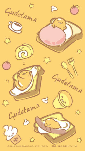 Sandwiched Gudetama Aesthetic Wallpaper