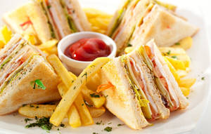 Sandwiches With Fries Wallpaper