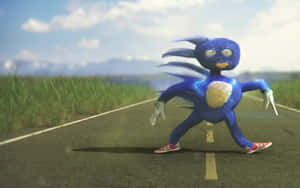 Sanic, A Fast & Fun Parody Character Wallpaper