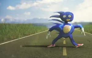 Sanic, A Fast & Fun Parody Character Wallpaper