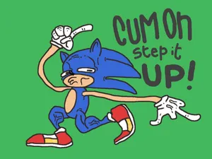 Sanic, Blue Streak Speeding By Wallpaper